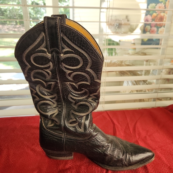 Youth JUSTIN Black Cowboy Boots  Size 8.5 C - Picture 13 of 13